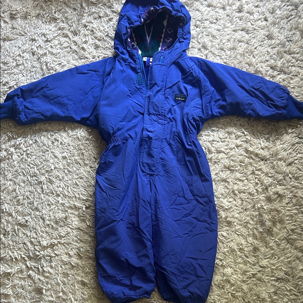 Vintage L.L.Bean Blue Fleece lined infant/toddler snowsuit 24-36mo